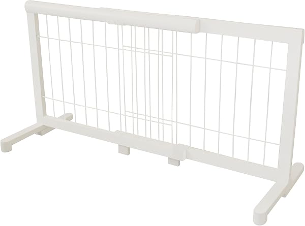 ワンモード ペットゲート 伸縮 高さ 50cm 幅約67~116cm 置くだけ 倒れない 木製 フェンス 柵 JPG-65 (ホワイト/ホワイト) - 1