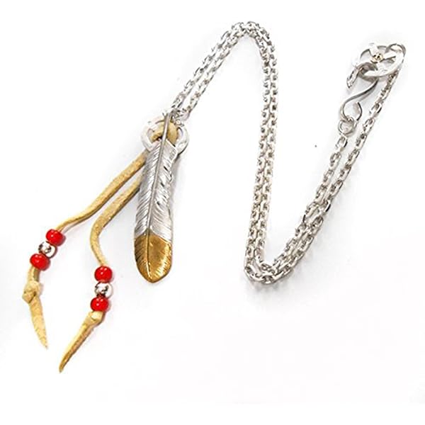 JINA BRING シルバーネックレス ホーククロスフェザー Amazon