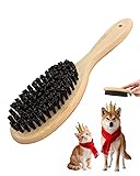LIXUAN 猫ブラシ 高級キャットブラシ 豚毛スリッカーブラシ ソフトペット 犬,猫などに適用 (犬猫ブラシ単体)