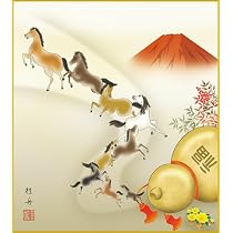 Amazon.co.jp: 色紙 色紙掛けなし 色紙絵 和風 七福神 モダン 掛軸