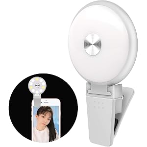 TOYOTO 自撮りライトクリップ式 LEDリングライト スマホライト 自撮り補助ライト美容化粧YouTube生放送ビデ…