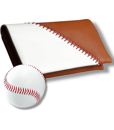 rebolld 本革 野球ボール風長財布 Amazon | [rebolld] 野球 長財布 野球ボールの革 グラブ革 | 財布