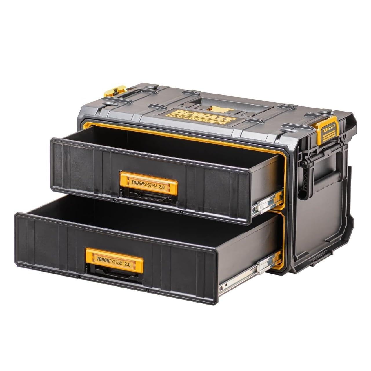 【Amazon.co.jp限定】デウォルト(DEWALT) タフシステム2.0 2段チェスト 工具箱 収納ケース ツールボックス 積み重ね収納 ステッカー付き DWST83529-1S