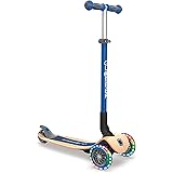 GLOBBER グロッバー キックボード フラッシュ 光る 3輪 ウッドデッキ フットブレーキ 外遊び 子供 乗り物 キック スクーター プリモ/フォールダブル/ウッド/ライト ネイビーブルー WLGB436100