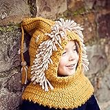 北欧風 秋冬 レイシークラシック（Lacey Classic) 子ども用ニット帽セット ショール ハット 耳保護ぼうし 落とさない帽子 オシャレ ベビー用可愛いニットキャップ 防寒 暖かい 冬小物 赤