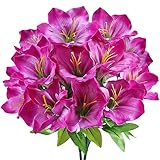 gtidea 2pcs人工シルクTiger Lilyフェイク花ブーケArrangementsホームキッチン間引きパーティーテーブル装飾