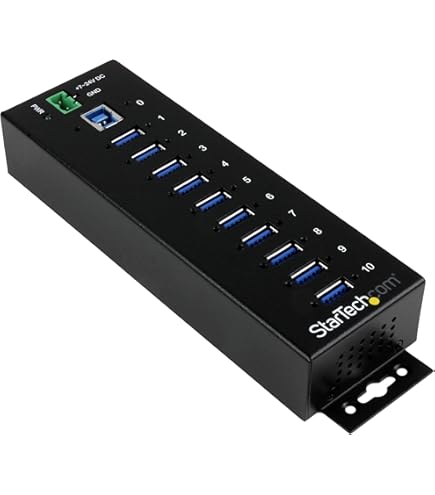 Amazon.co.jp: StarTech.com 10ポート産業用 USB 3.0ハブ ESD & 350W