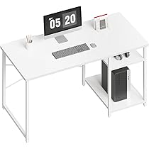 Amazon | Maihail ラック付き 120 デスク 白 パソコンデスク 机 pc