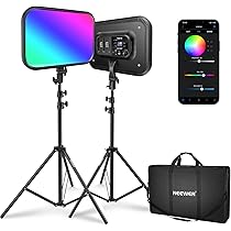 Amazon | NEEWER RGB168 RGB LEDビデオライト 2パックセット 60W