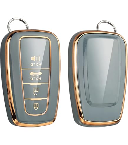 2-Pack Silicone Key Fob Cover For Toyota/Lexus/Pontiac - 4-Button Remote Protector, Black, With Key Rings