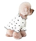 PetGround 犬服 ハートロングスリーブ 春 夏 かわいい 長袖 犬の服 女の子 春夏 秋冬 防虫 小型犬 中型犬 猫 ペット用品 (ピンク, XS)