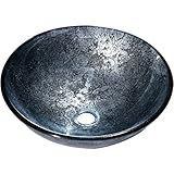 Y Decor Zermatt舟形シンク、ブルー/シルバー/ブラック、15.5 " L x 15.5 " W x 5 " D