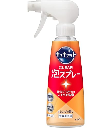 洗剤　食器用洗剤　キッチンスプレー Amazon.co.jp: キュキュット CLEAR泡スプレー 食器用洗剤 奥・ミゾ