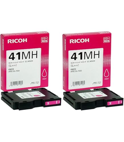 Amazon.co.jp: RICOH 純正インク SGカートリッジ GC41H 4色セット