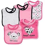 Cutie Pie Baby Girl 5-pk. Pattern Bibs (Pink Dog) by Cutie Pie Baby