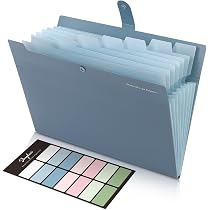 Sooez 6-Pack Plastic File Folders With Snap Button & Label Pocket | Clear A4/Letter Size Document Envelopes In Assorted Colors - View #9