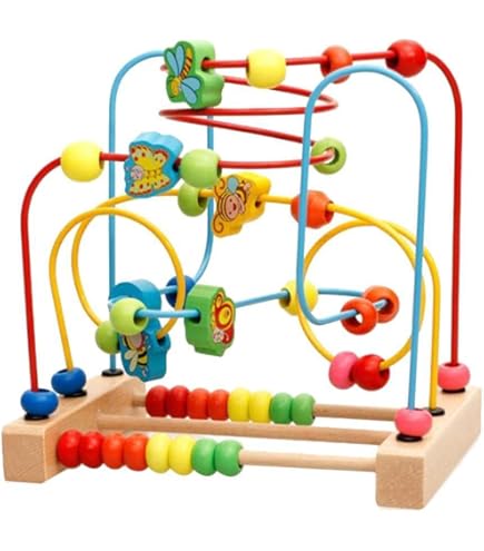 Manhattan Toy 160810 Speeltuin Adventure Houten Peuter Activiteitscentrum Met Gliders Abacus Track Spinners Spring Toys En Bead Runs Multicolor