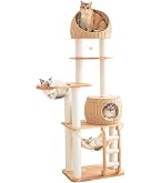 Amazon | 【なになにLife】 キャットタワー 木製 据え置き おしゃれ 高