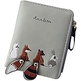 Amazon Co Jp 財布 レディース 人気 安い Dafanet 小銭入れ レディース 本革 二つ折り財布 ミニ コンパクト 大容量 がま口 ジッパー カード入れ 小さい シンプル コンパクト 可愛いか動物 長財布 肩掛け 免許証入れ 女性用 誕生日 母の日 ギフト プレゼント 01カーキ