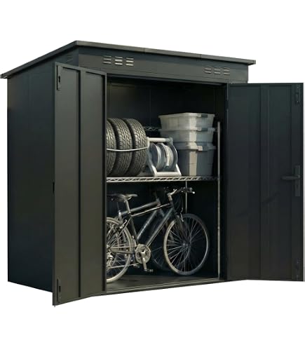Amazon | 物置 屋外 戸外収納庫 スチール 幅195×奥行150×高180cm