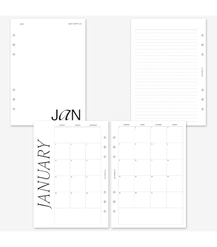 2026 A5 Diary Refill - Weekly & Monthly Planner Inserts With Tabs, Vertical Layout 7:00-20:00, 100gsm Paper, Multilingual