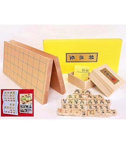 Amazon | 将棋セット 新桂7号折将棋盤と木製駒優良押し駒の