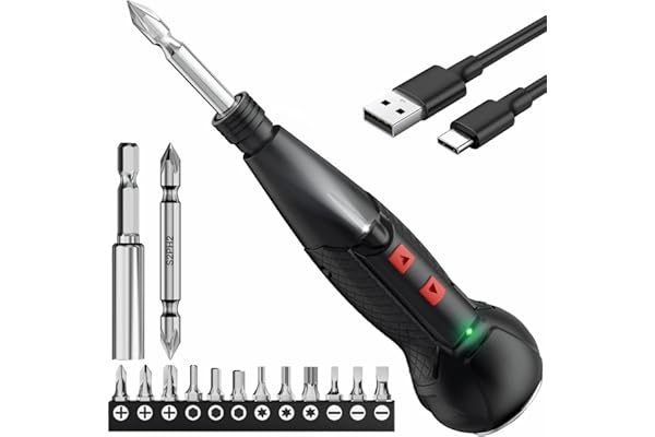AAL Electric Screwdriver, Small, Portable, Handheld, Type C, USB Rechargeable, Ergonomic Design, Anti-Slip, Lightweight, Manu