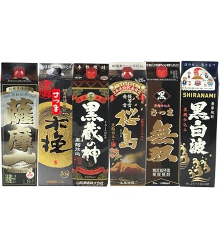 Amazon.co.jp: 赤芋焼酎 パック 飲み比べ 6本セット 1.8L 25度 赤霧島