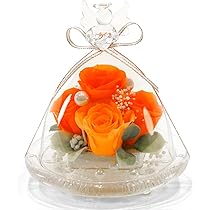 ブリザードフラワー＊ギフト＊プレゼント＊ガラス＊記念日＊イエロー＊天使＊母の日 プリザーブドフラワー ガラスドーム ギフト 友だち 誕生日