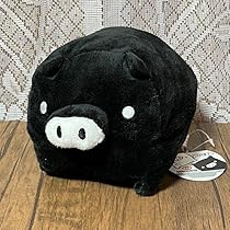 ヤングマガジン　こぶたのブラッキー　黒い豚のぬいぐるみ　昭和レトロ　黒豚　ブタ ヤングマガジン こぶたのブラッキー 黒い豚のぬいぐるみ 昭和