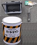 駐車場ライン引き用セット　３点セット（ペイント白　4kg缶＋ローラー＋バケット）