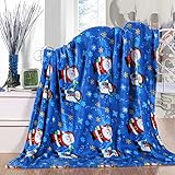 (Santa Snowman) - Ultra Soft Holiday Fleece Blanket (130cm x 150cm) - Santa Snowman