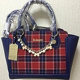 サマンサ シュエット 2way チャーム付 ショルダー付 バッグ E-girls CM掲載品 コラボバッグ チェック柄 ブルーx赤 正規品