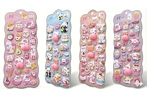 【触りたくなる】4枚セット 重複なし おしり ぷにぷにシール ぷくぷく 3D 立体 ステッカー キャラクター風 マシュマロ感 スクイーズ風 シール帳 デコレーション