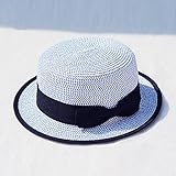Hatrita-J 麦わらの広い縁日除け帽平に沿ってシルクハット夏さん百搭シーリング帽子潮帽,b