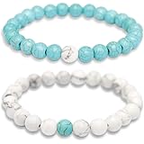 SOFTONES Womens Lava Stone Distance Bracelets for Men Aromatherapy Anxiety Essential Oil Diffuser Bead Couples,Best Friends,M