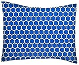 SheetWorld Crib / Toddler Percale Baby Pillow Case - Royal Blue Honeycomb - Made In USA by sheetworl