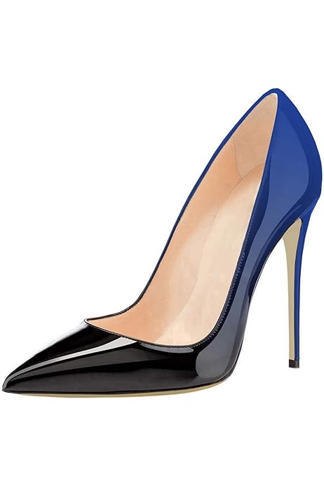 black pointed platform heels