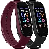 Meliya Bands for Amazfit Band 5 Replacement Strap Women Men, 2 PACK Silicone Sport Strap Compatible with Amazfit Band 5 & Xia
