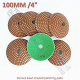 7 PC 4 」の石「 # 800 ボウル形のウェットサンディングディスク 100 mm の凸状の研磨パッド