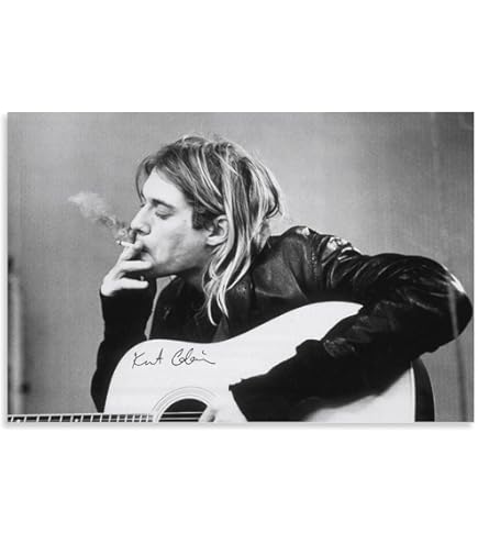 Amazon.co.jp: A4 額付き ポスター カートコバーン Kurt Cobain