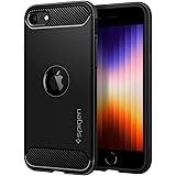 Spigen iPhone SE3 ケース 耐衝撃 第3世代 2022 iPhone SE2 第2世代 TPU ソフトケース 米軍MIL規格取得 衝撃吸収 傷防止 カメラ保護 Qi/ワイヤレス充電 ラギッド・アーマー ACS00944 (マット・ブラ