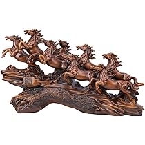 Amazon.co.jp: 動物の像の飾り 風水 八頭の馬の置物 彫刻 繁栄の魅力