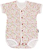 アンナニコラ ソフトニットダイヤ織り 半袖前開きロンパス 小花柄 80cm AI-22763 日本製