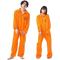 囚人服 赤 10着セット ハロウィン レッド 帽子 囚人シール付 囚人 Amazon.co.jp: [COZENRE] 囚人服オレンジ 4点セット コスプレ