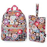 キッス゛ハ゛ック゛ ラージリュック＆シュース゛ハ゛ックセット（フラワー）フ゛ラウン 通園バッグ リュック キッズリュック 幼稚園 バッグ セット 女の子 上履き入れ シューズ入れ