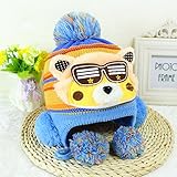 耳まであったか！ ニット帽子 保温 ベビー キッズ 赤ちゃん 子 子供 用 可愛い 防寒帽子 2017 新製品 light blue