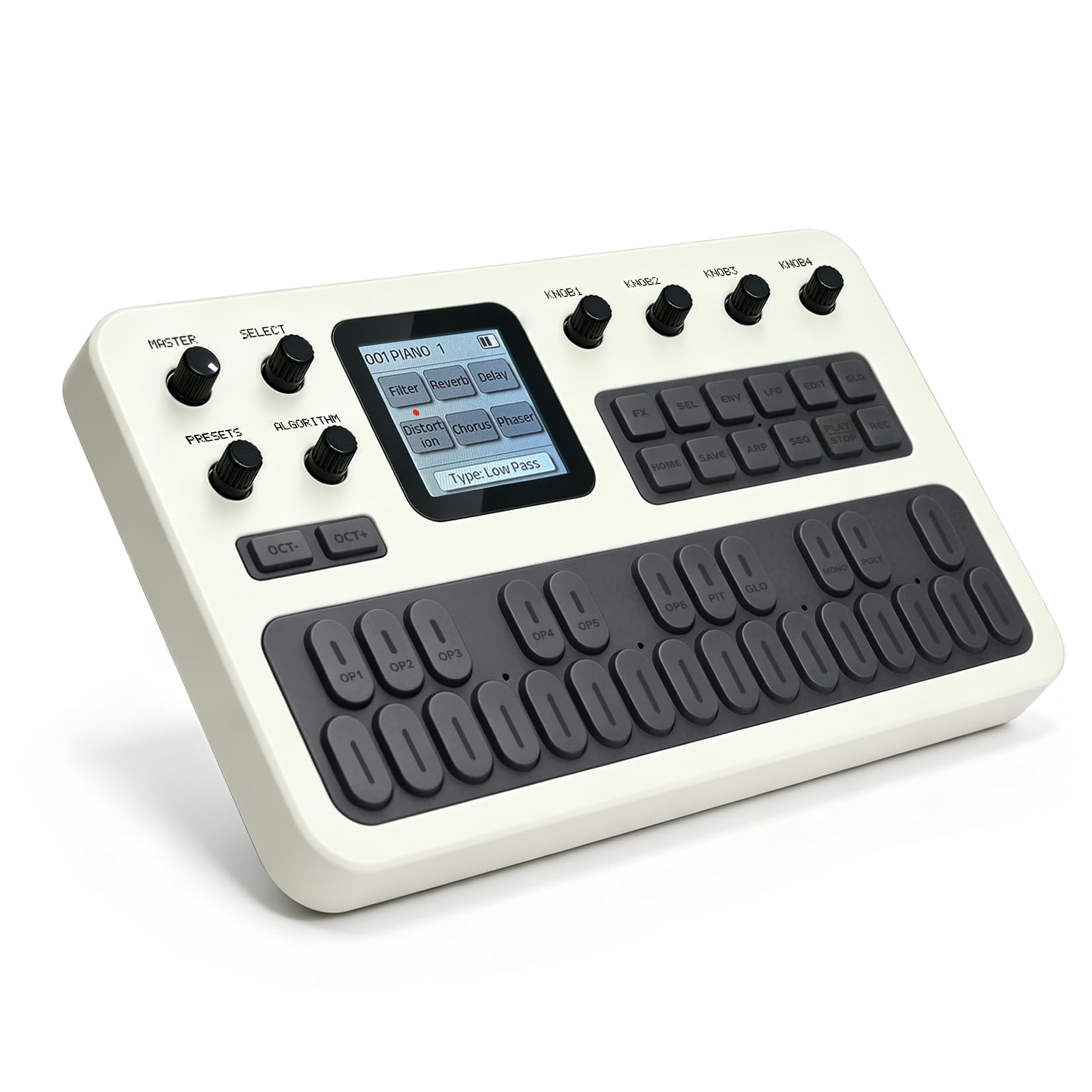 M-VAVE FM-1 ポケット FM シンセサイザー、27鍵、内蔵スピーカー | 6オペレーター32アルゴリズム, 128プリセット搭載, 16ステップシーケンサー, 約12時間バッテリー, USB Type-C充電