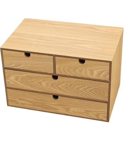 Amazon｜MJKQ9 多段 卓上収納ケース 木製 40*30*10cm 引き出し
