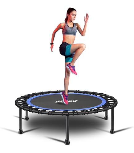 ONETWOFIT 51 Cama Elástica Silenciosa con Manubrio Ajustable, Trampolín Fitness Entrenador de